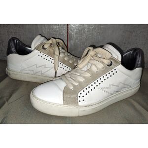 Zadig & Voltaire Women's White Gray Studded Sneakers Sz 40